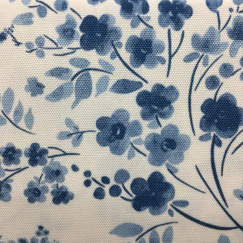 Badgley Mischka Blue Floral Tablecloth 60x102 Indoor Outdoor Country Chic Modern